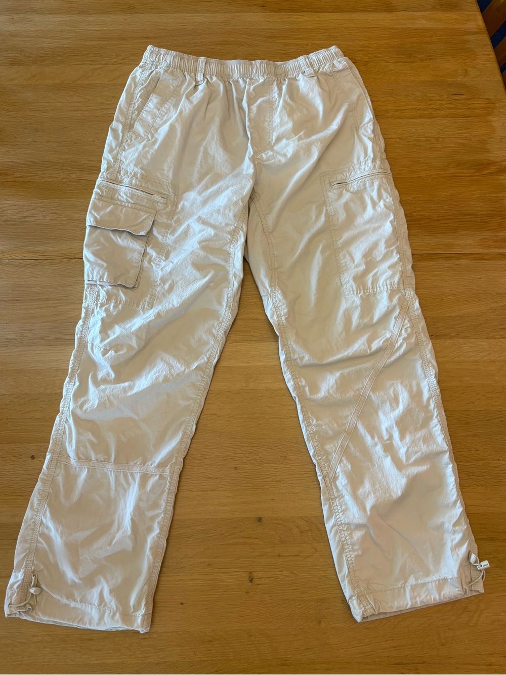 Standard Cloth Urban Outfitters Cream Parachute Cargo Pants Y2K Baggy Mens L